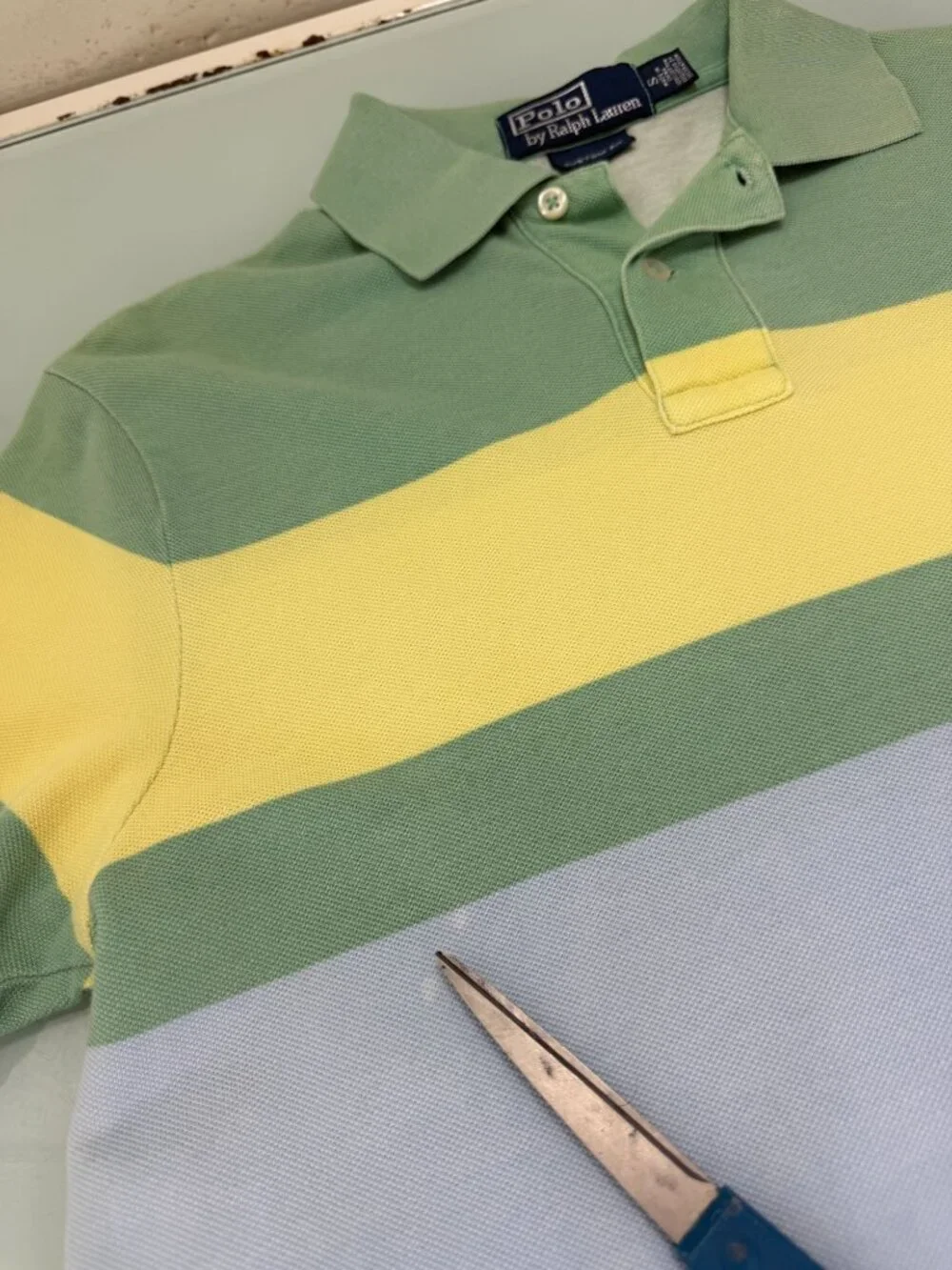 Vintage Polo Ralph Lauren Polo Shirt Colorblock Mens Small S Custom Fit 90's Y2K
